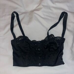 Princess Polly Black Lace Button-Up Bralette